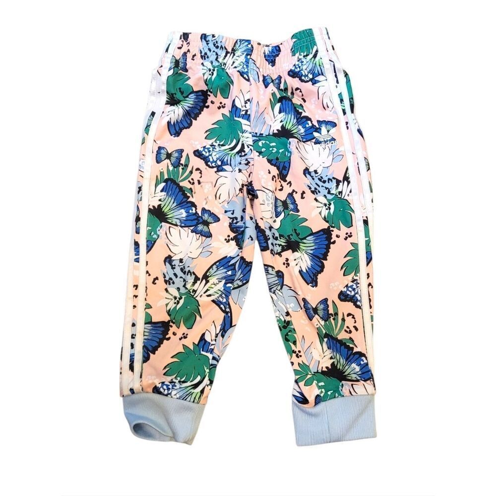 Adidas x HER Pink Floral Butterfly Track Pants Girl's Size 3T